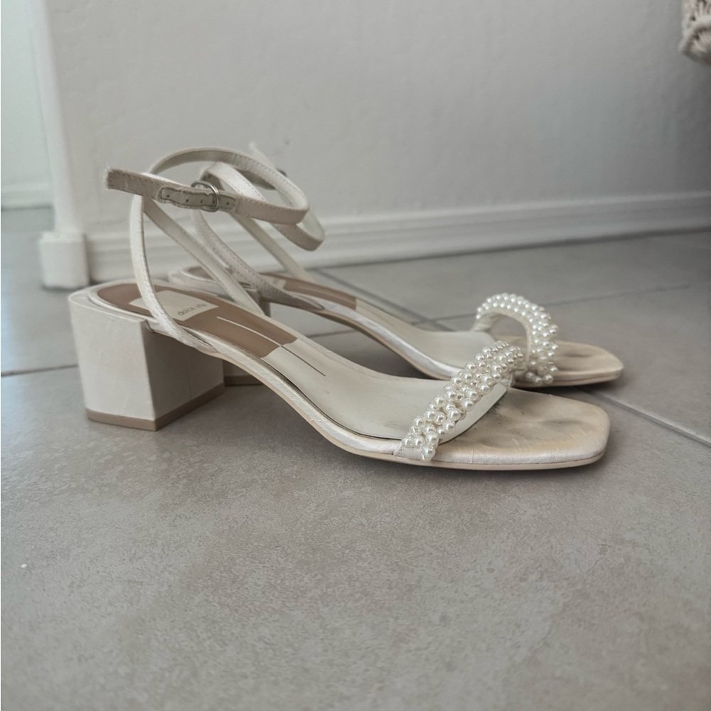 Dolce Vita - Elegant Cream Block Heel with small pearls